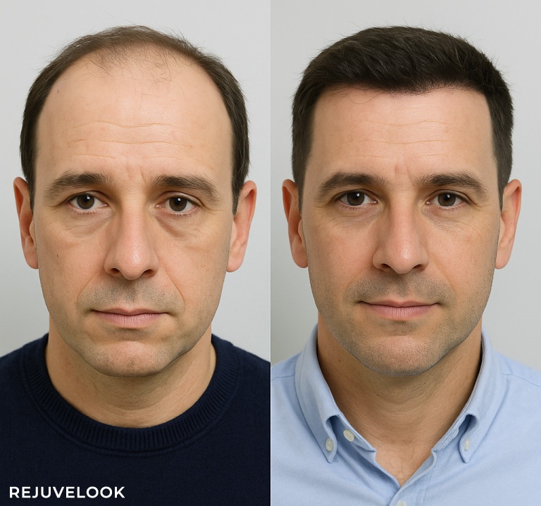 Resultado natural de injerto capilar FUE en Málaga - Clínica Rejuvelook